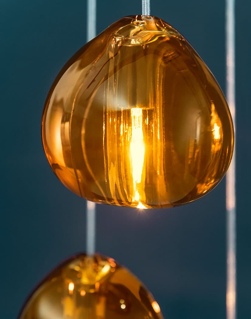 Gevlin lámpara colgante postmoderna de lujo con cristal y cerezo