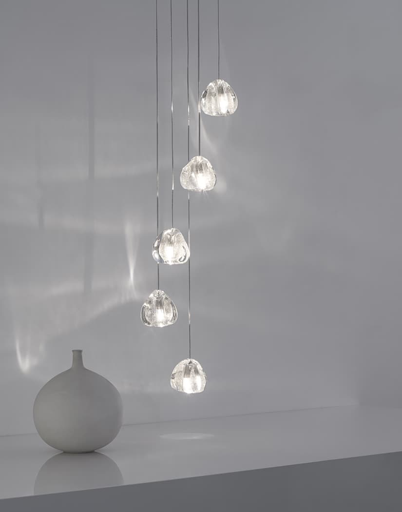 Gevlin lámpara colgante postmoderna de lujo con cristal y cerezo