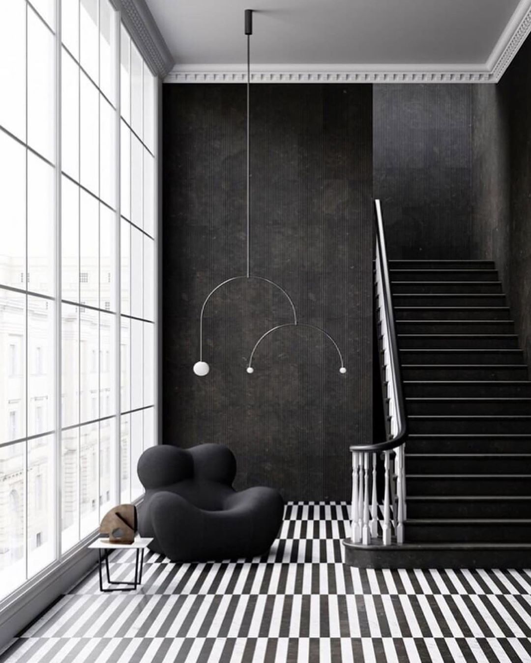 Lustra Chandelier Mobile Black Minimalist