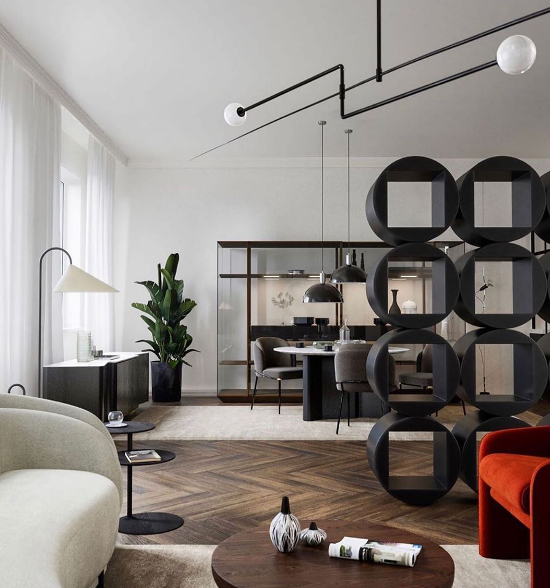 Lustra Chandelier Mobile Black Minimalist