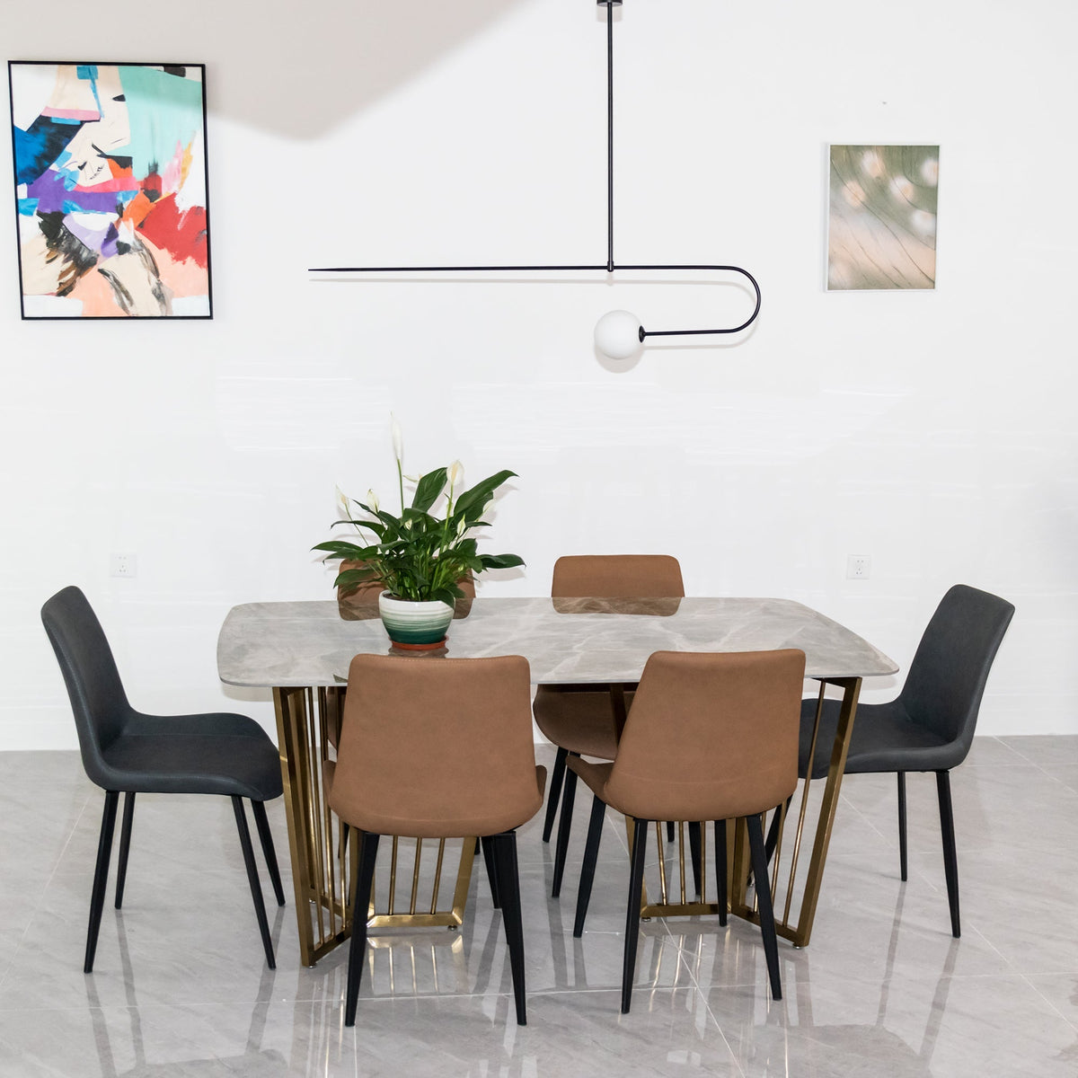 Lustra Chandelier Mobile Black Minimalist