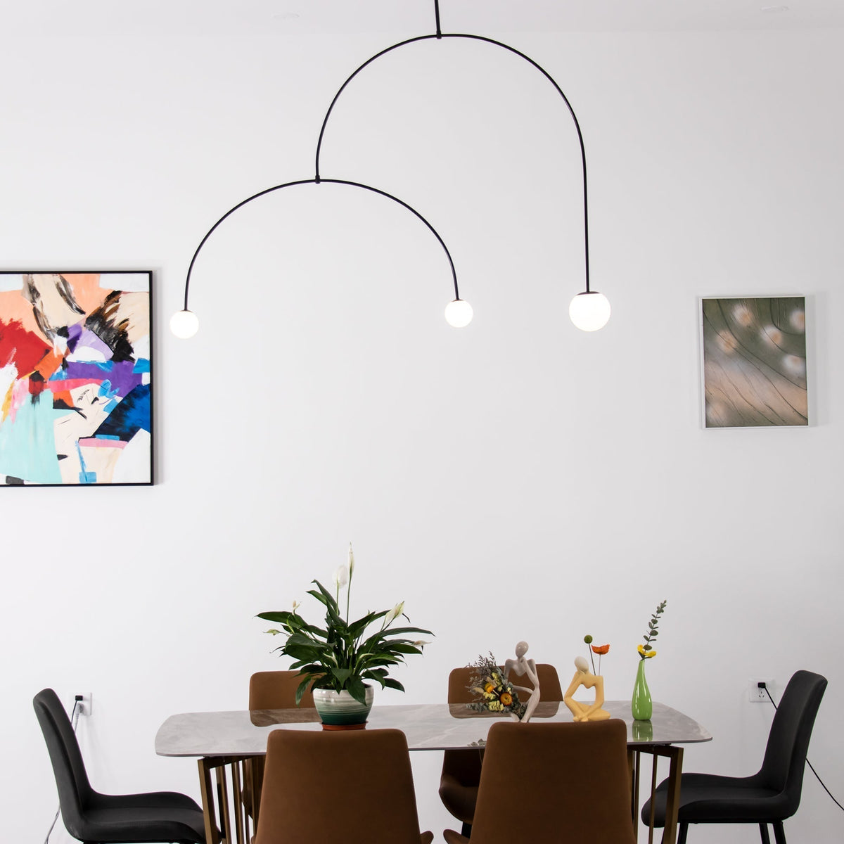 Lustra Chandelier Mobile Black Minimalist