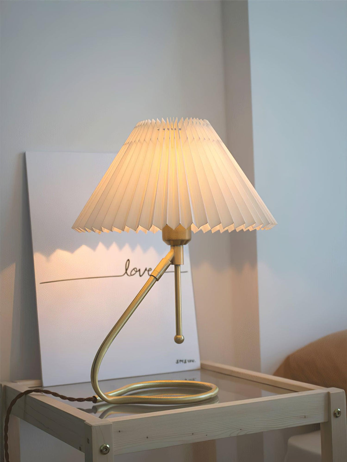Linuia lámpara de mesa con pantalla transparente de tela