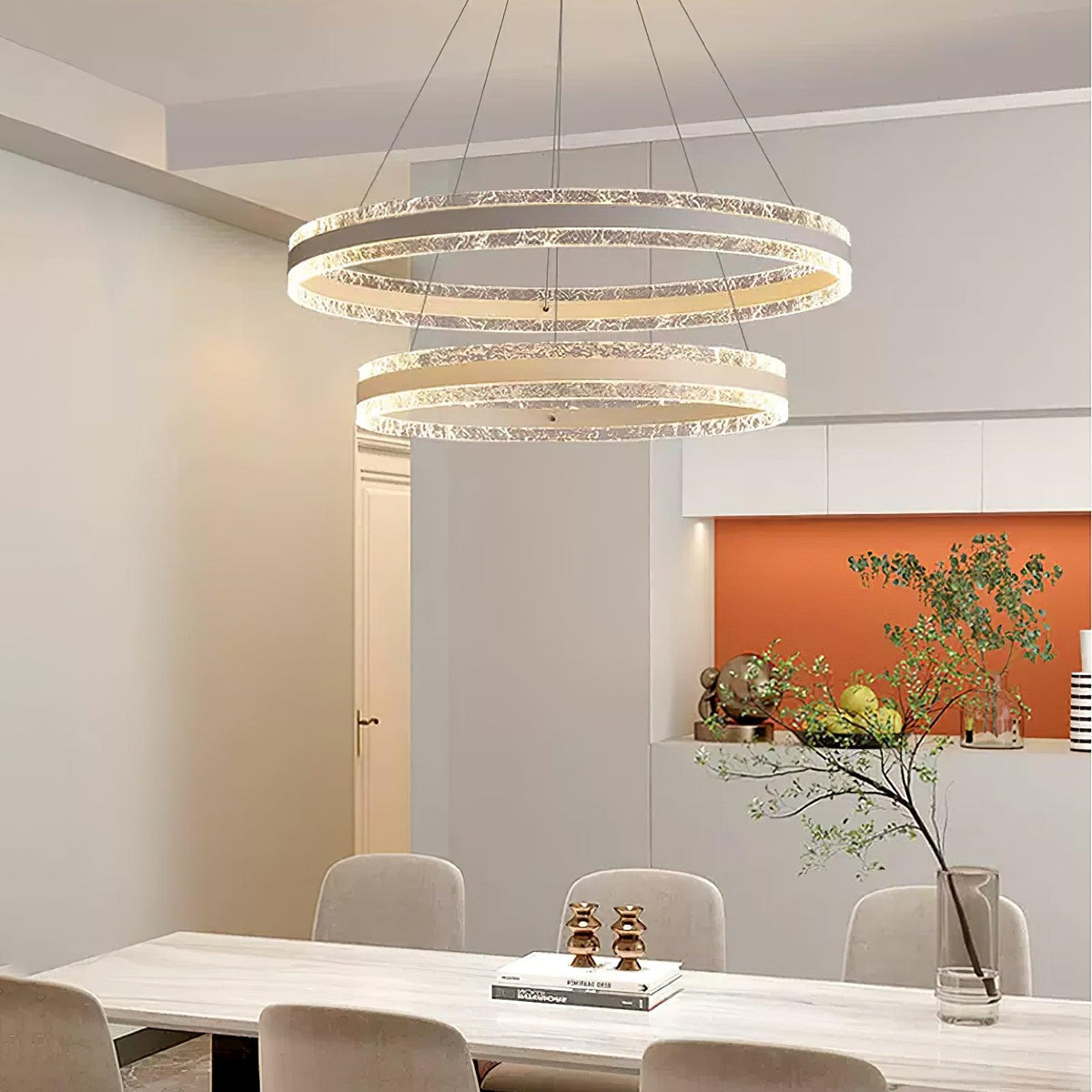 Aroxen lámpara colgante moderna LED círculo anillos