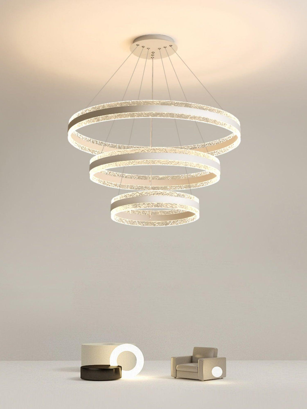 Aroxen lámpara colgante moderna LED círculo anillos