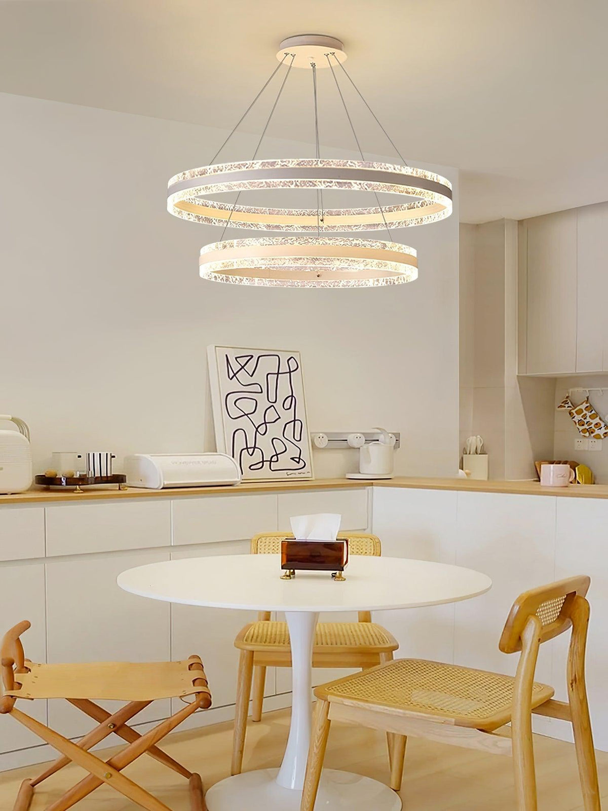 Aroxen lámpara colgante moderna LED círculo anillos