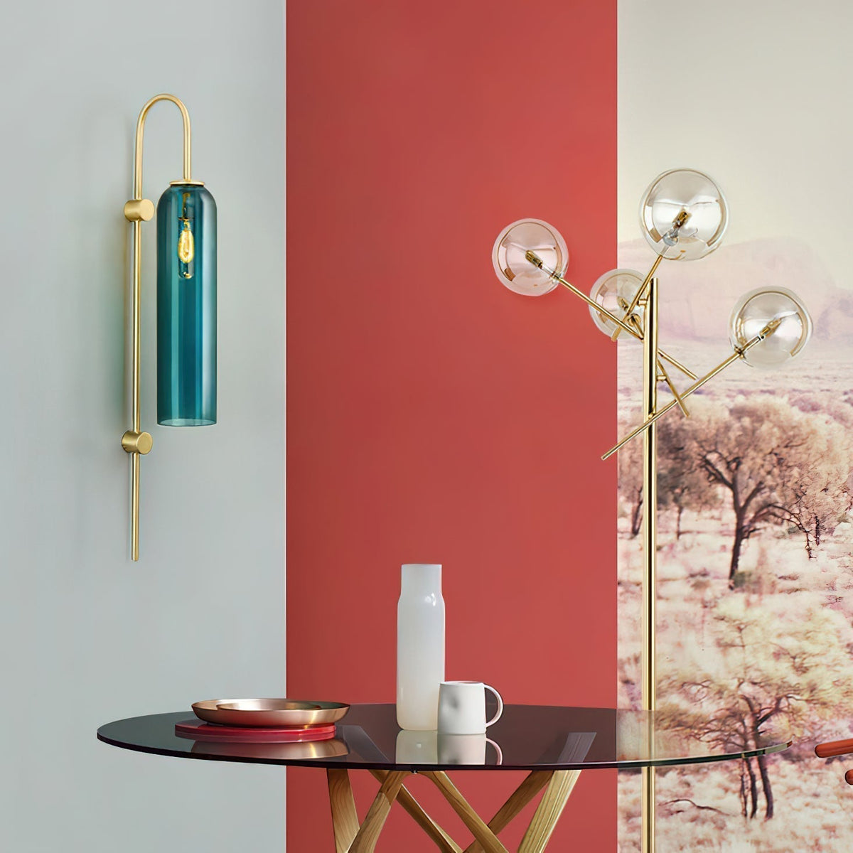 Anoriel Aplique de pared Vidrio Moderno Minimalista