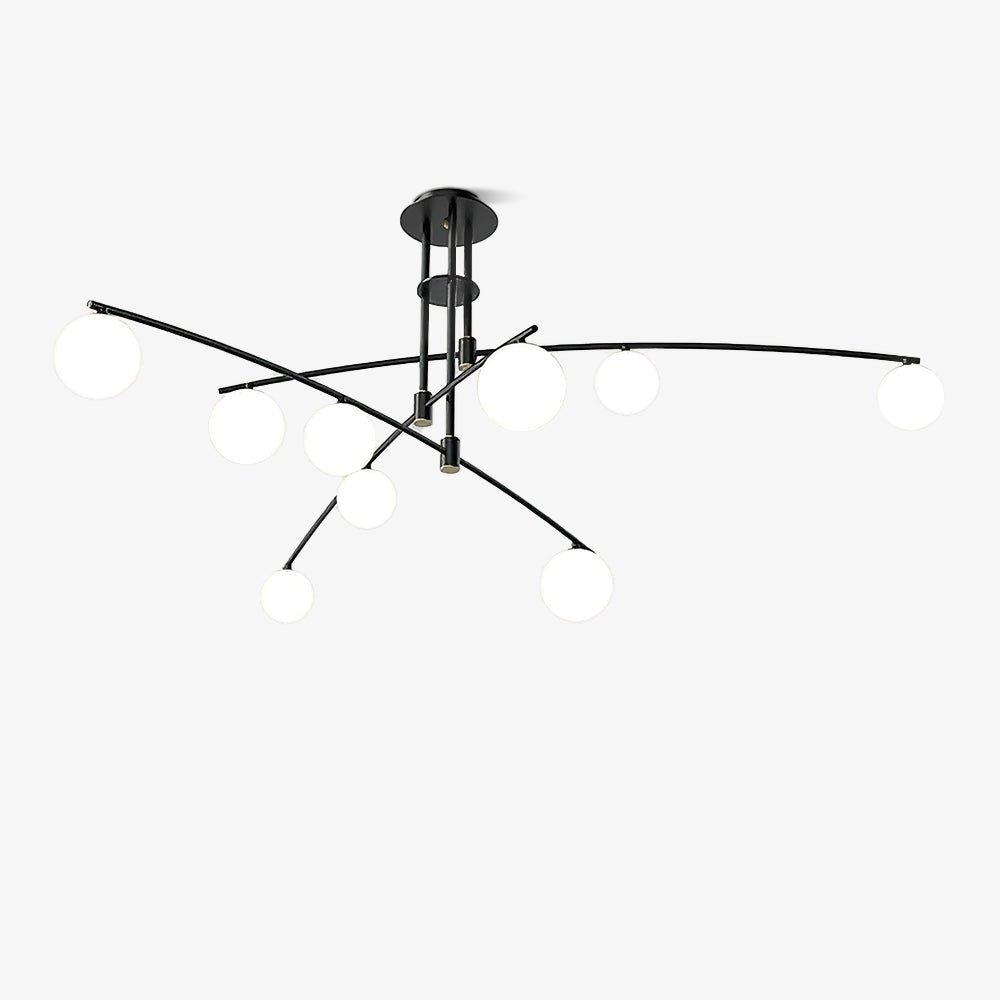 Dluxen lámpara de araña de brazo largo moderna 6-Light