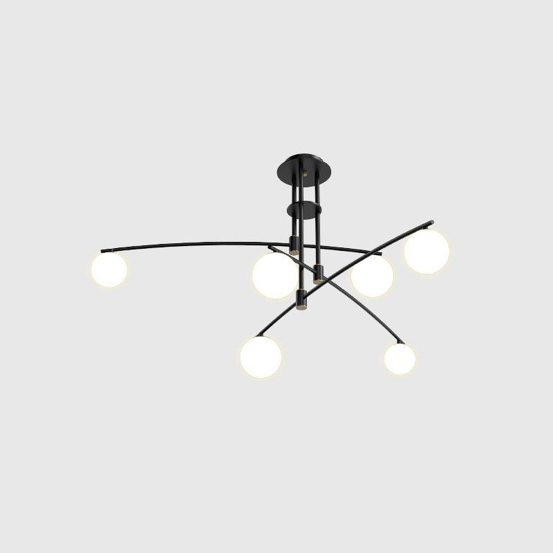 Dluxen lámpara de araña de brazo largo moderna 6-Light