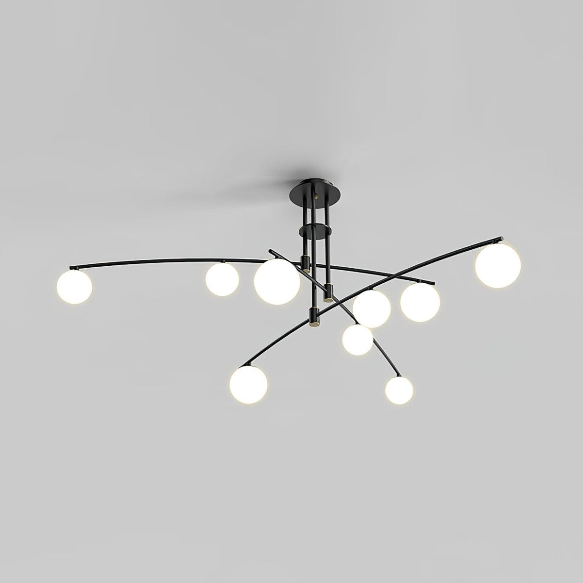 Dluxen lámpara de araña de brazo largo moderna 6-Light