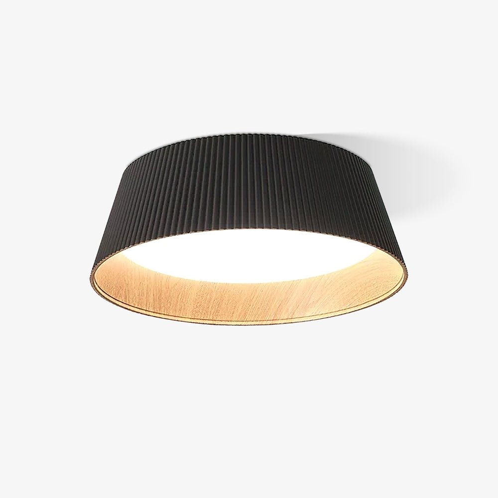 Rineia lámpara de techo tambor ribeteado madera elegante contemporáneo