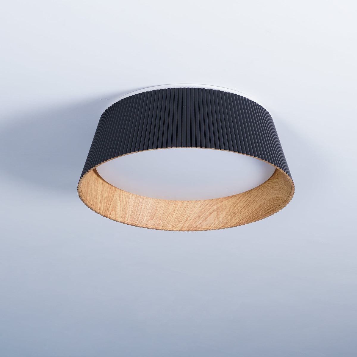 Rineia lámpara de techo tambor ribeteado madera elegante contemporáneo