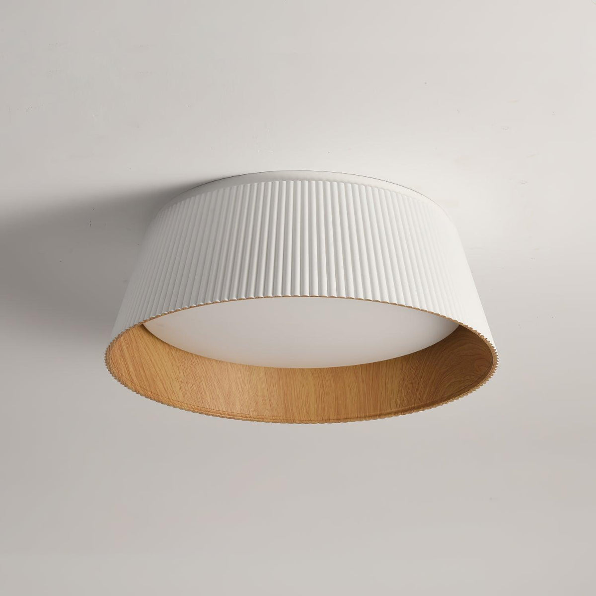 Rineia lámpara de techo tambor ribeteado madera elegante contemporáneo