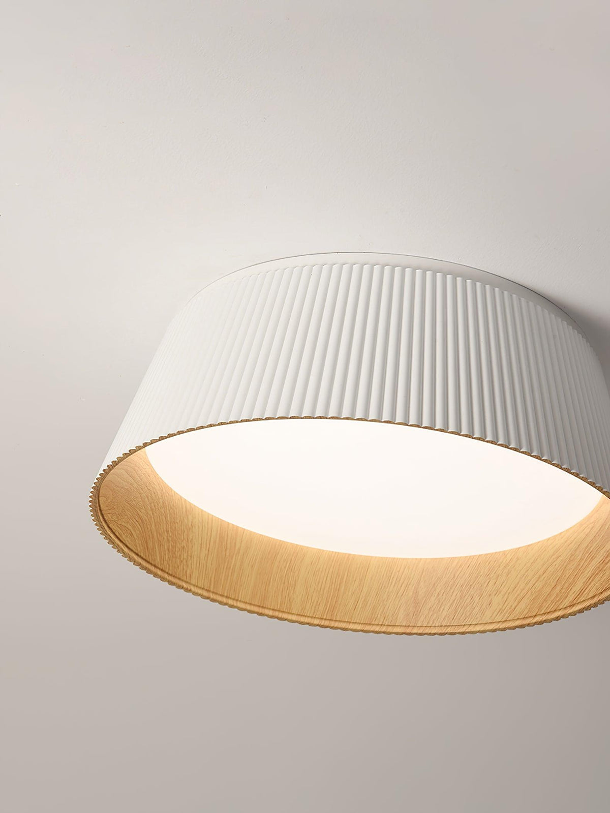 Rineia lámpara de techo tambor ribeteado madera elegante contemporáneo