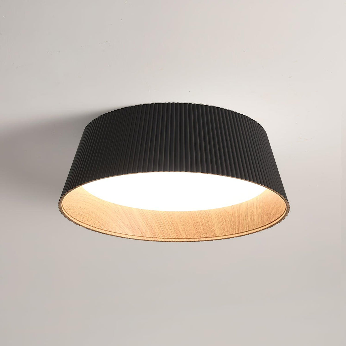 Rineia lámpara de techo tambor ribeteado madera elegante contemporáneo