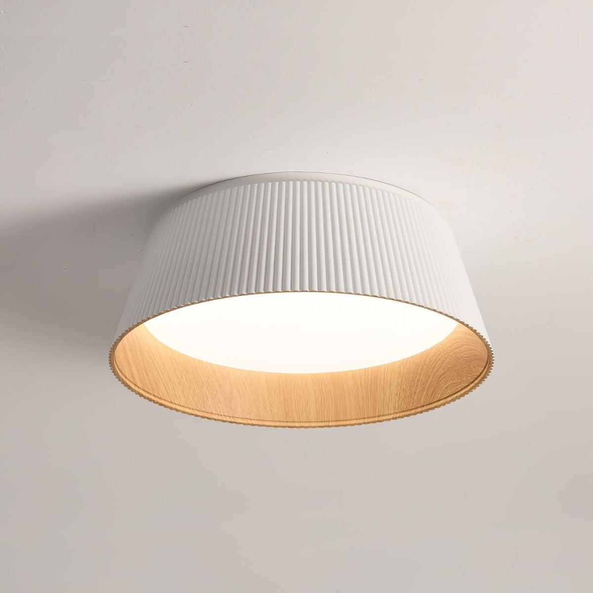 Rineia lámpara de techo tambor ribeteado madera elegante contemporáneo