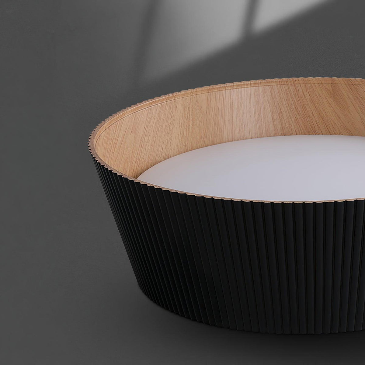 Rineia lámpara de techo tambor ribeteado madera elegante contemporáneo