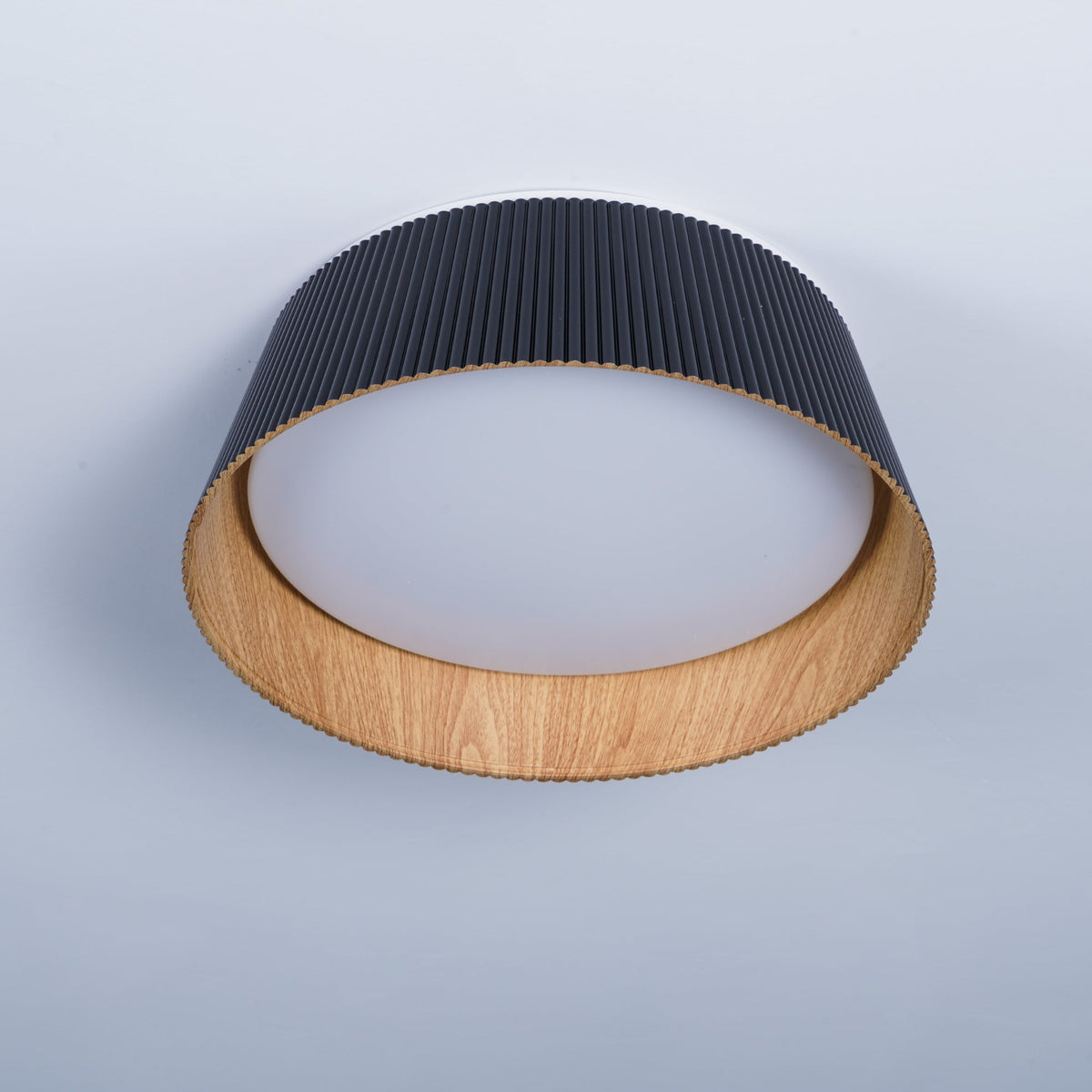 Rineia lámpara de techo tambor ribeteado madera elegante contemporáneo