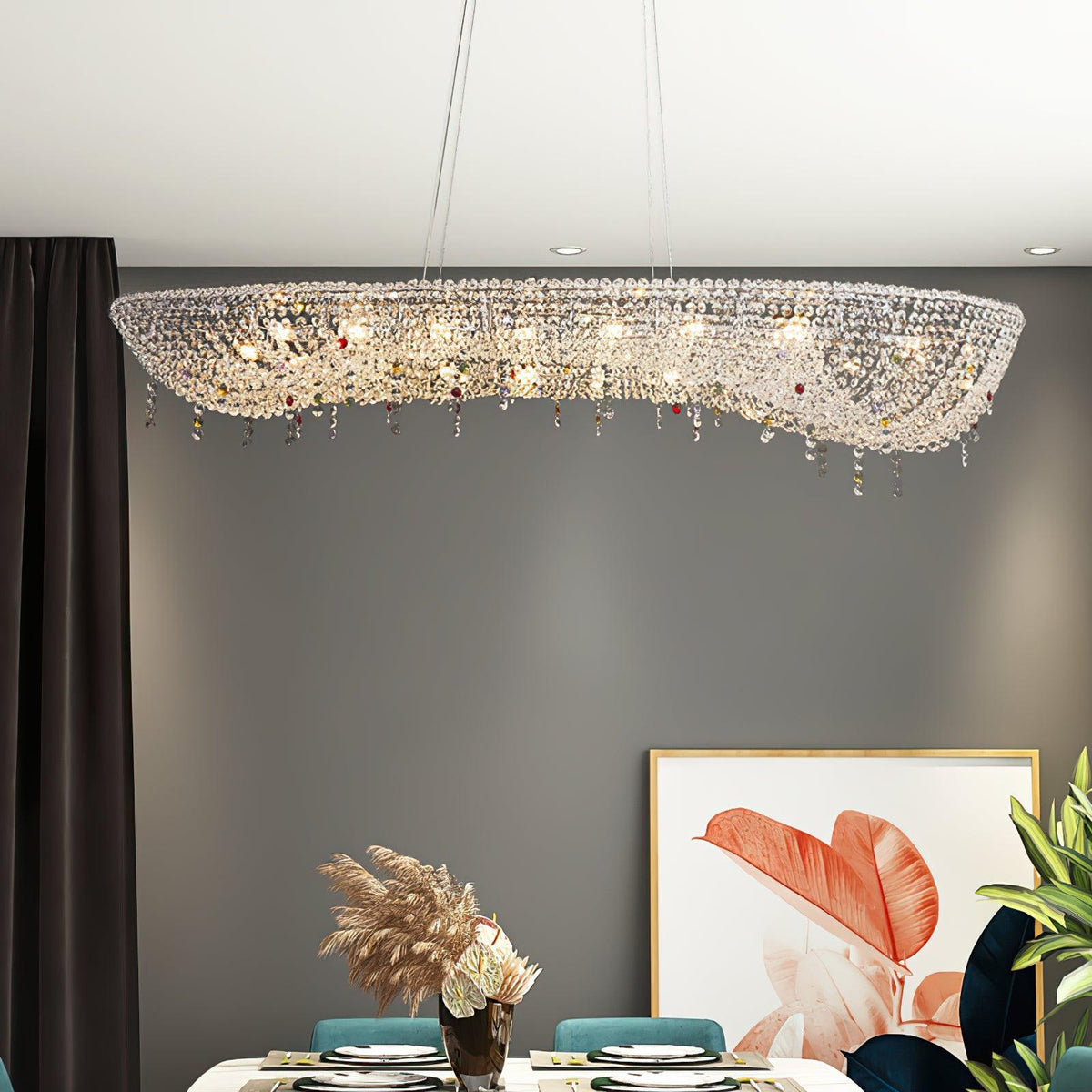 Bior lámpara colgante con detalles de cristal