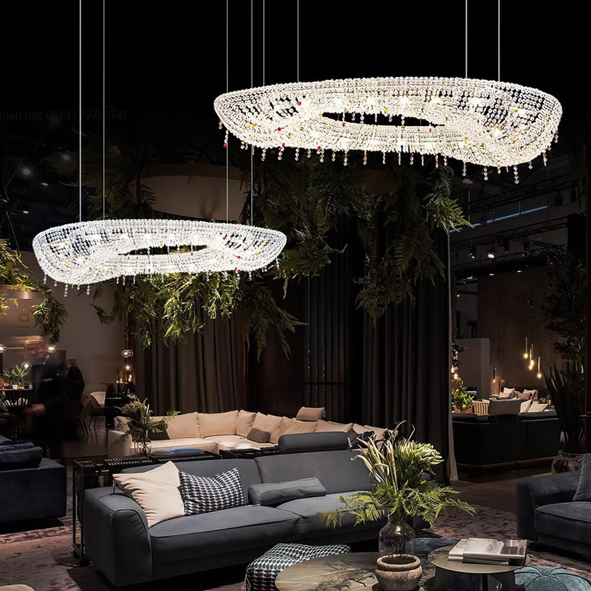 Bior lámpara colgante con detalles de cristal