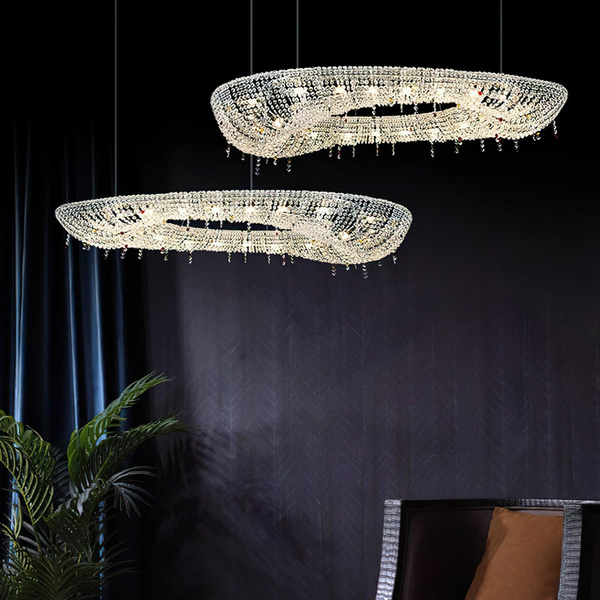 Bior lámpara colgante con detalles de cristal