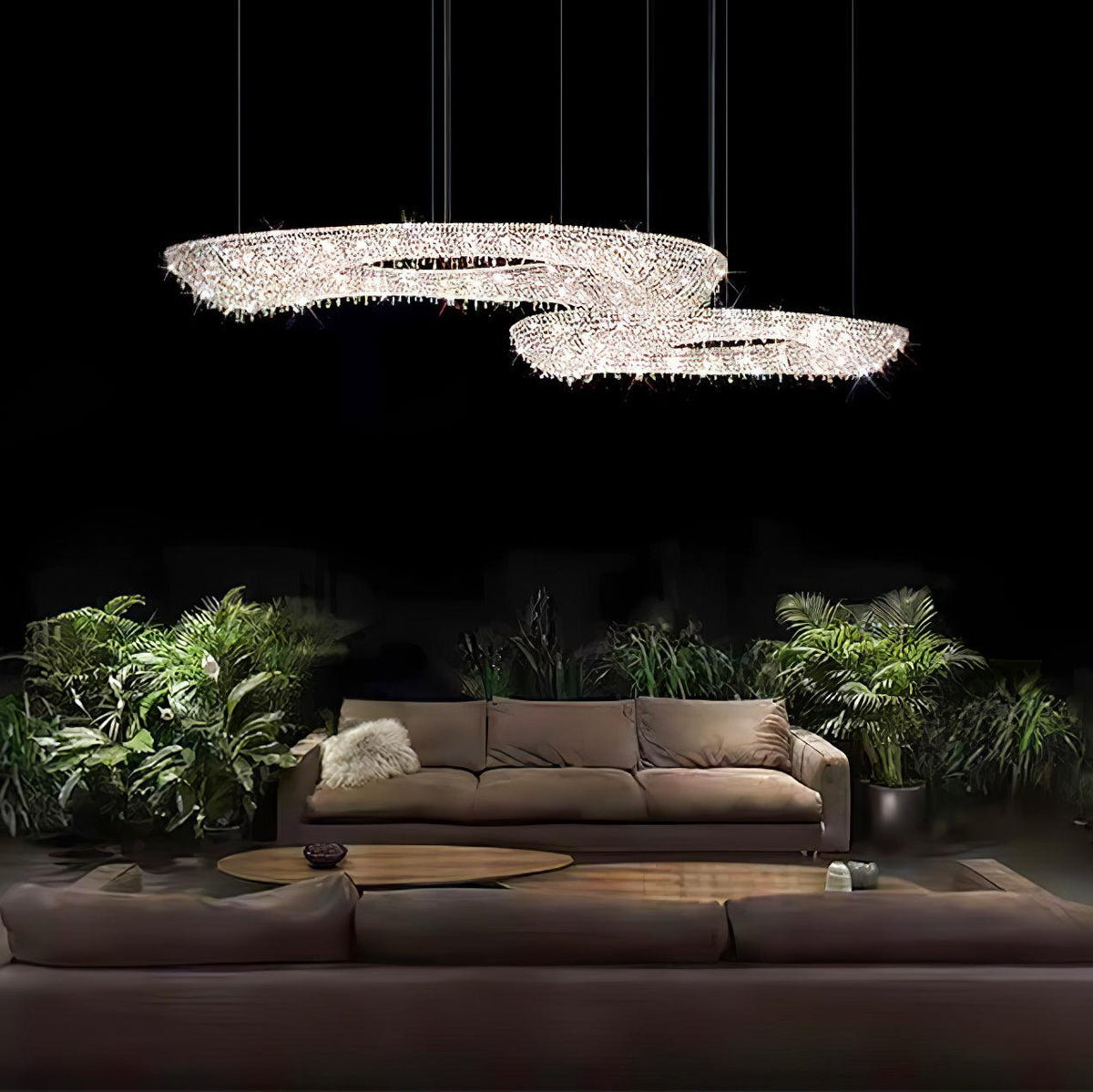 Bior lámpara colgante con detalles de cristal