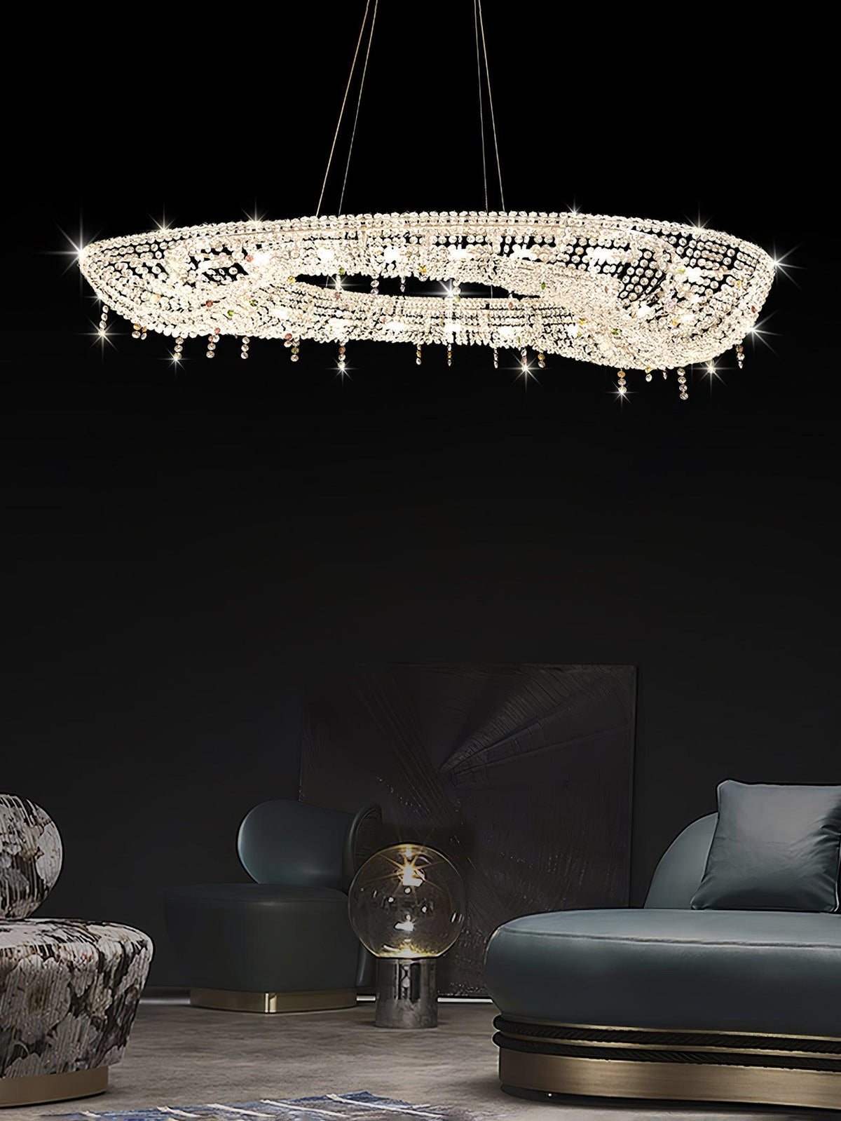 Bior lámpara colgante con detalles de cristal