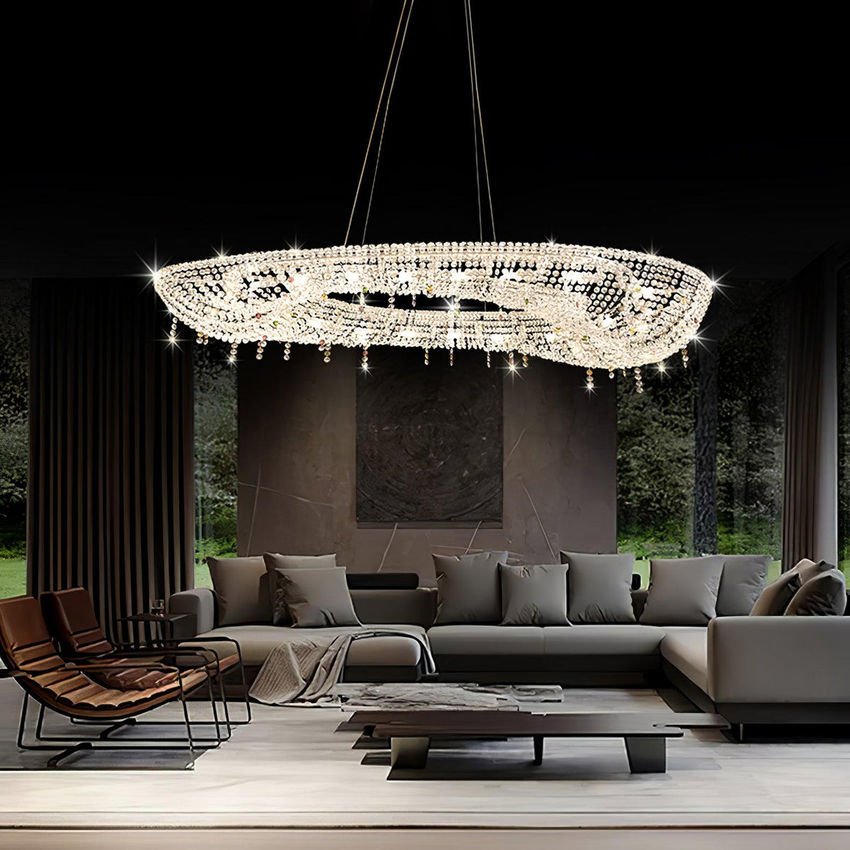 Bior lámpara colgante con detalles de cristal