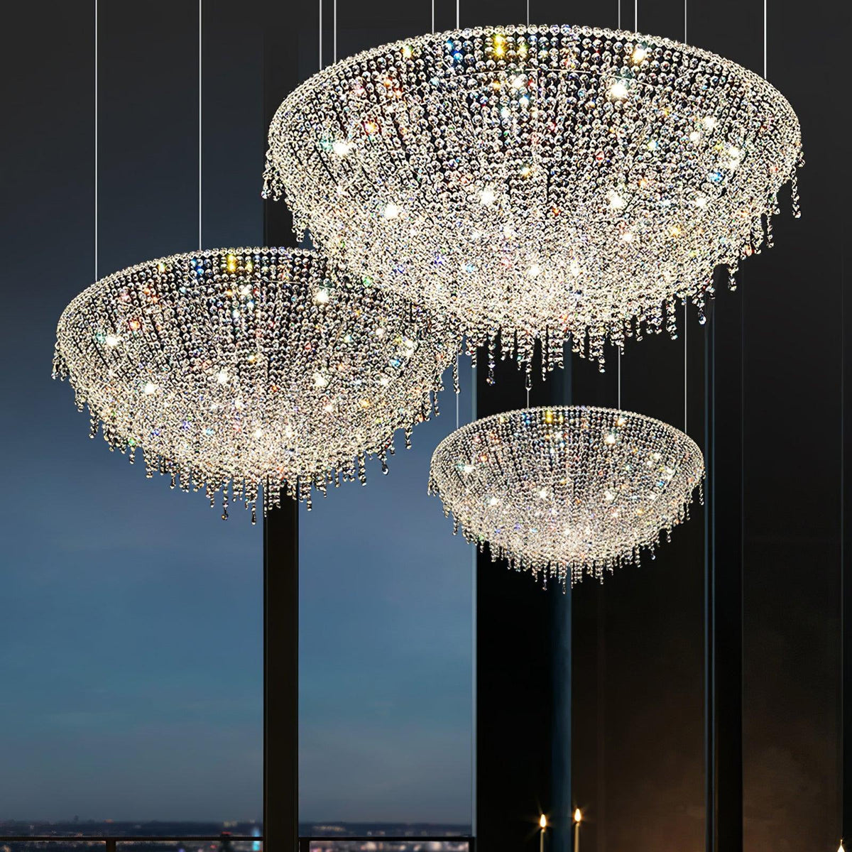 Bior lámpara colgante con detalles de cristal