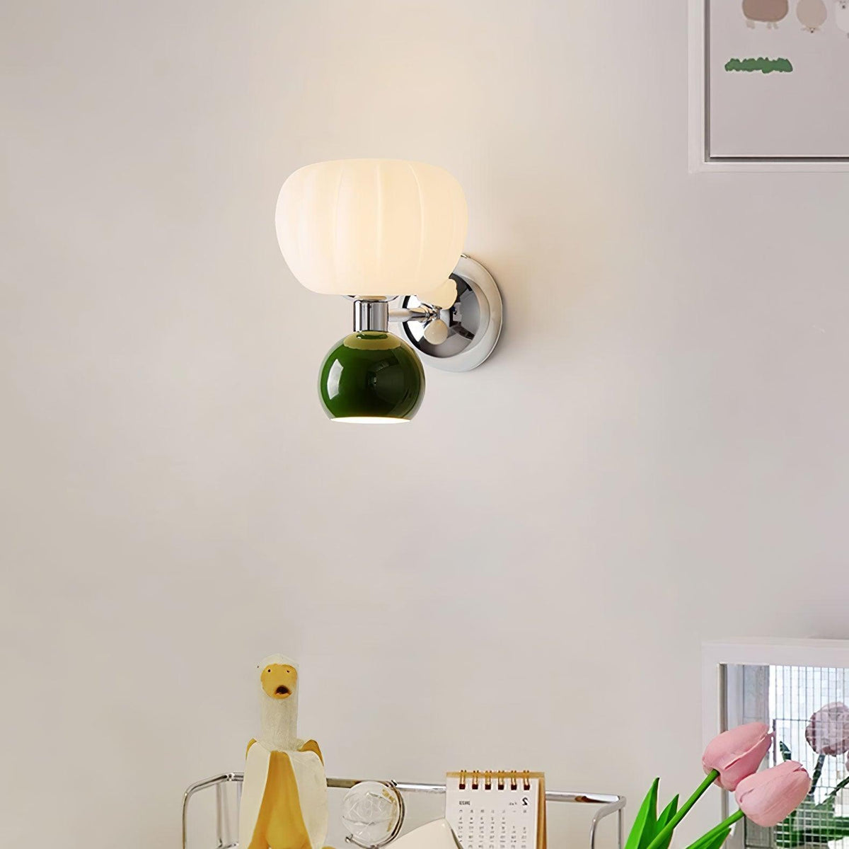 Jorvin aplique de pared nórdico en plástico crema