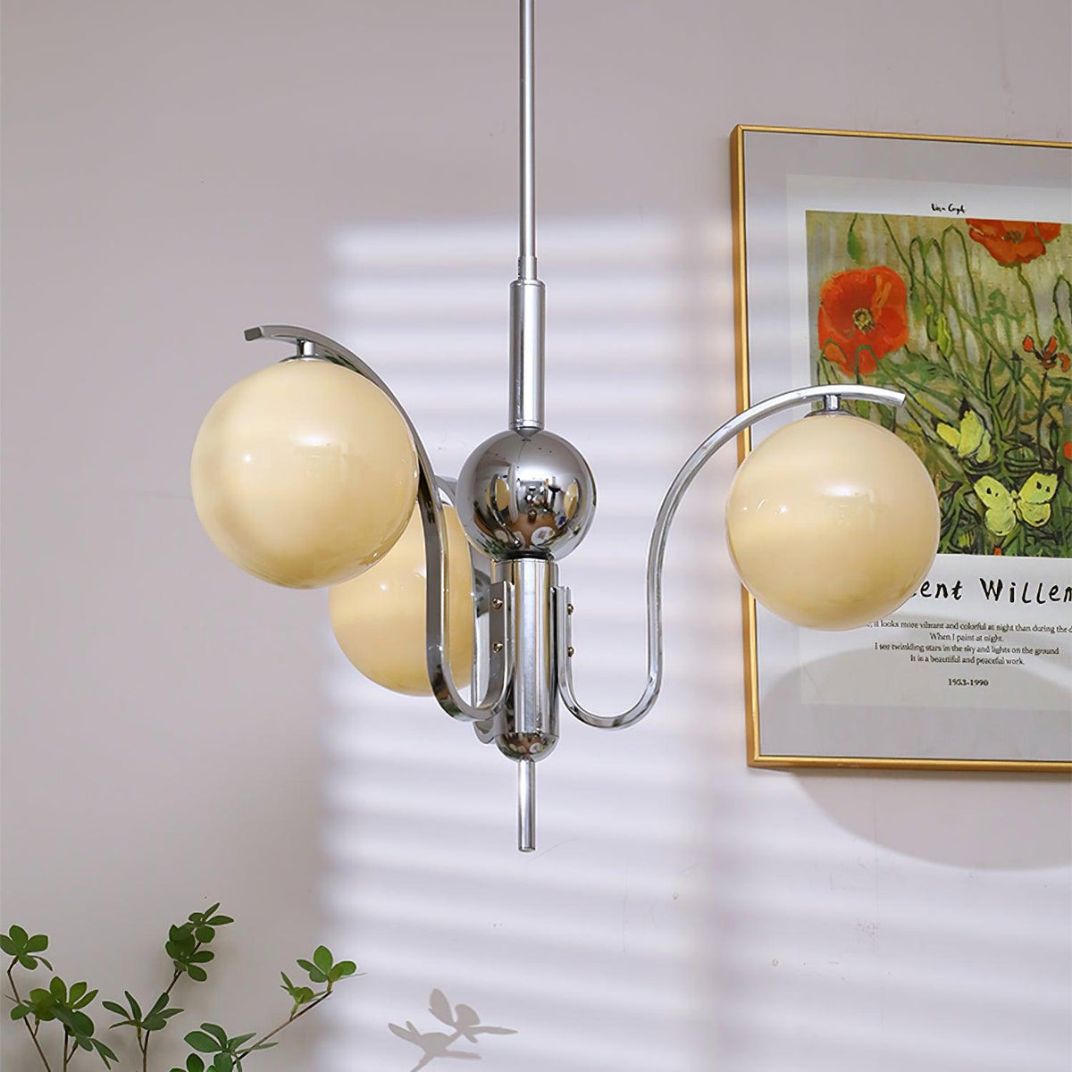 Eiroaria lámpara de araña de vidrio y cromo Modo Deco elegante