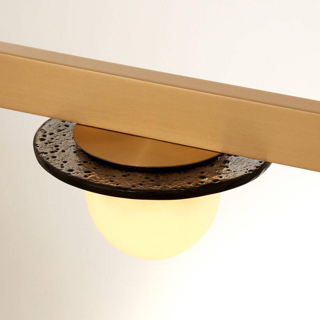 Solerelle lámpara de araña LED lineal con marco dorado