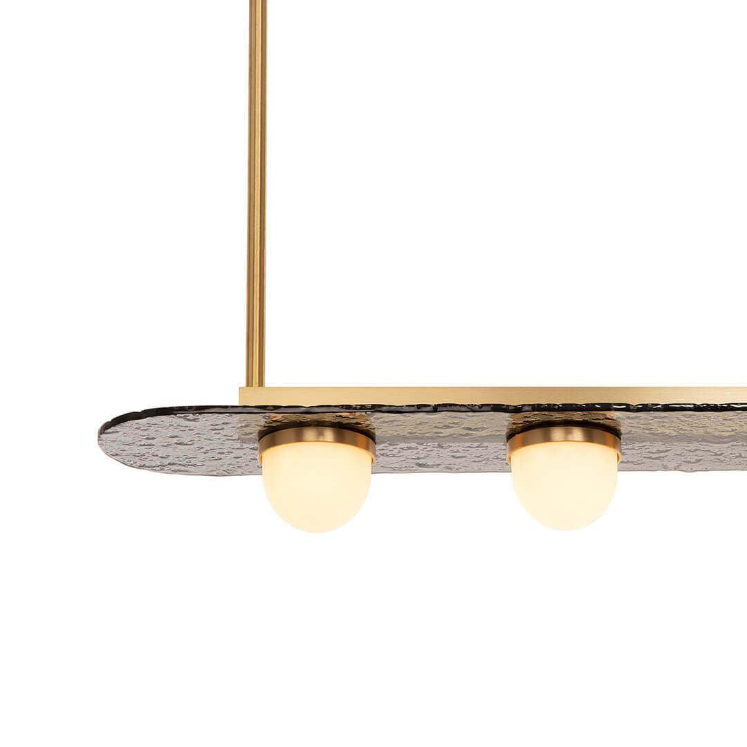 Solerelle lámpara de araña LED lineal con marco dorado