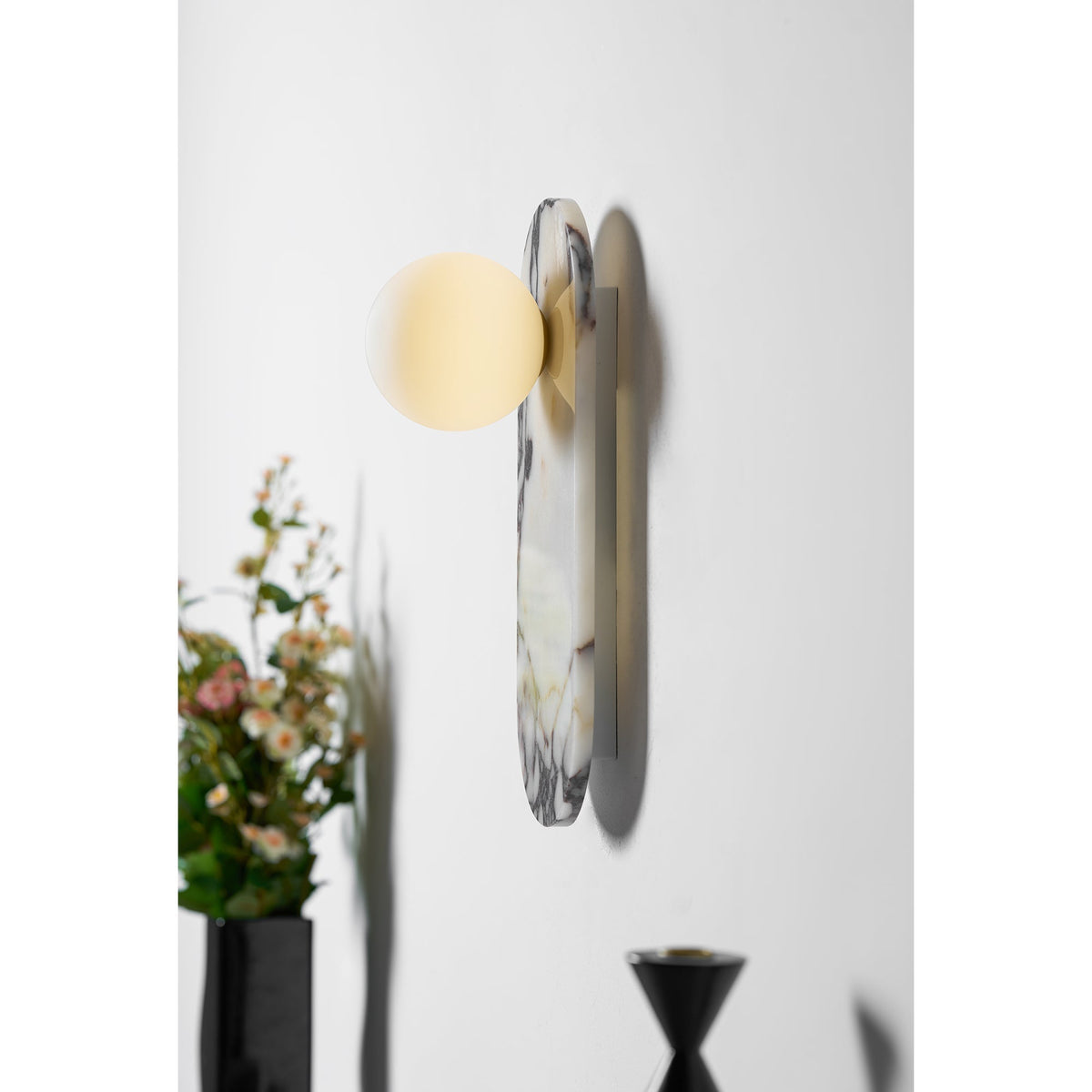 Covelyra Aplique de pared Mármol Vidrio Moderno Minimalista