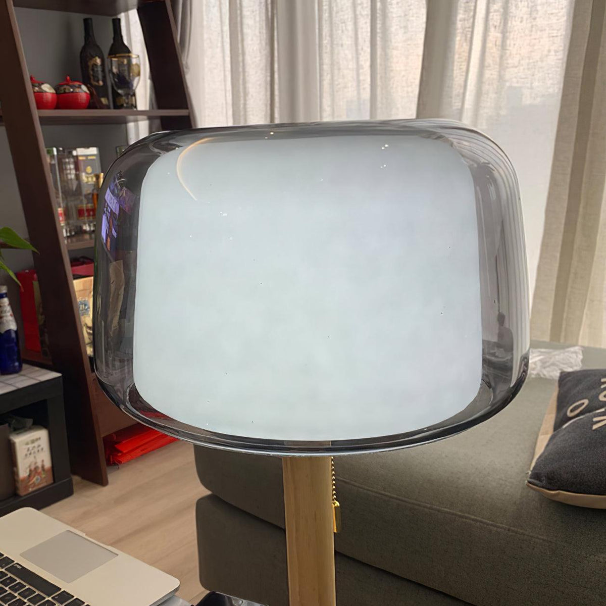 Gala lámpara de mesa de vidrio y mármol