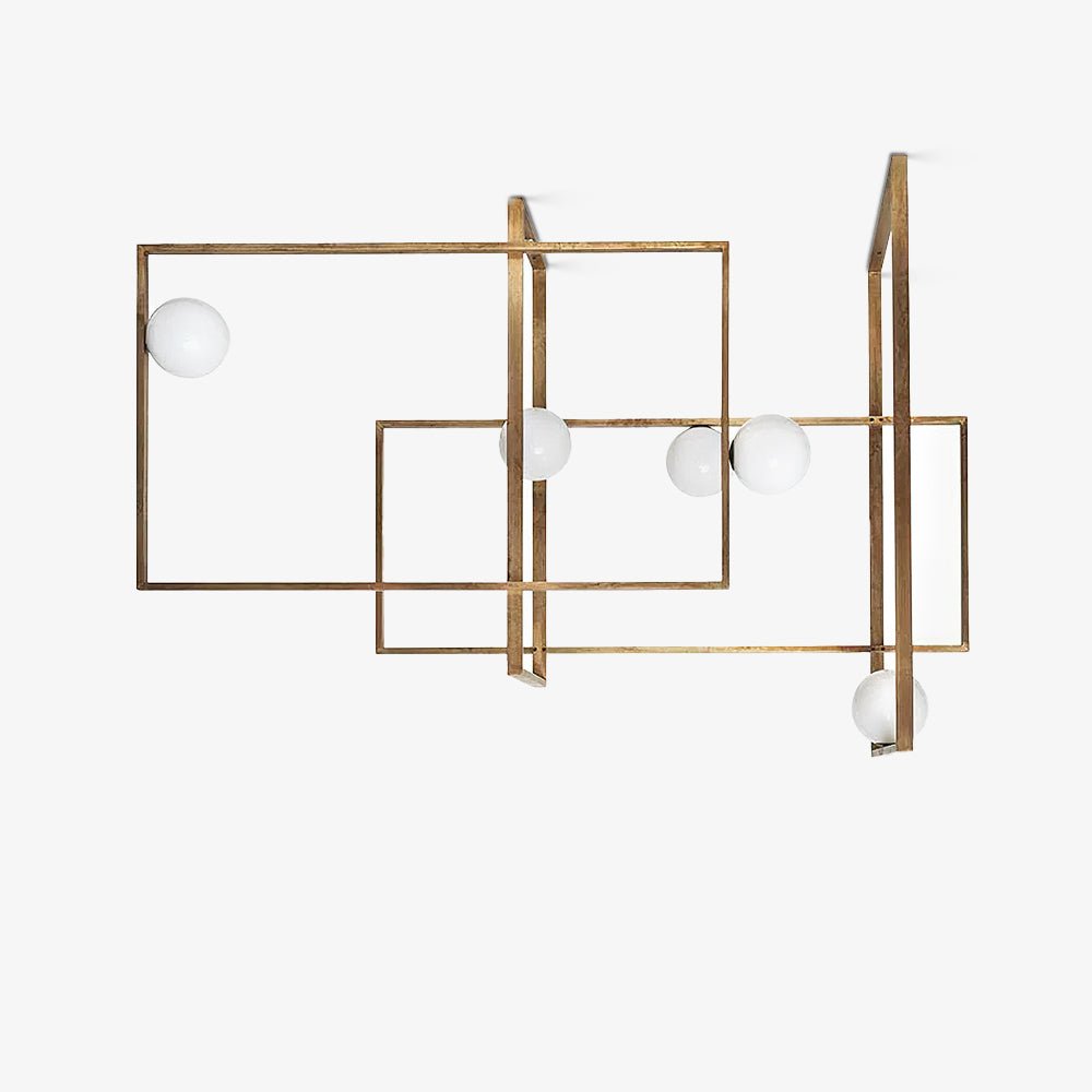 Veliiel lámpara de araña Mondrian vidrio latón Geométrico moderna