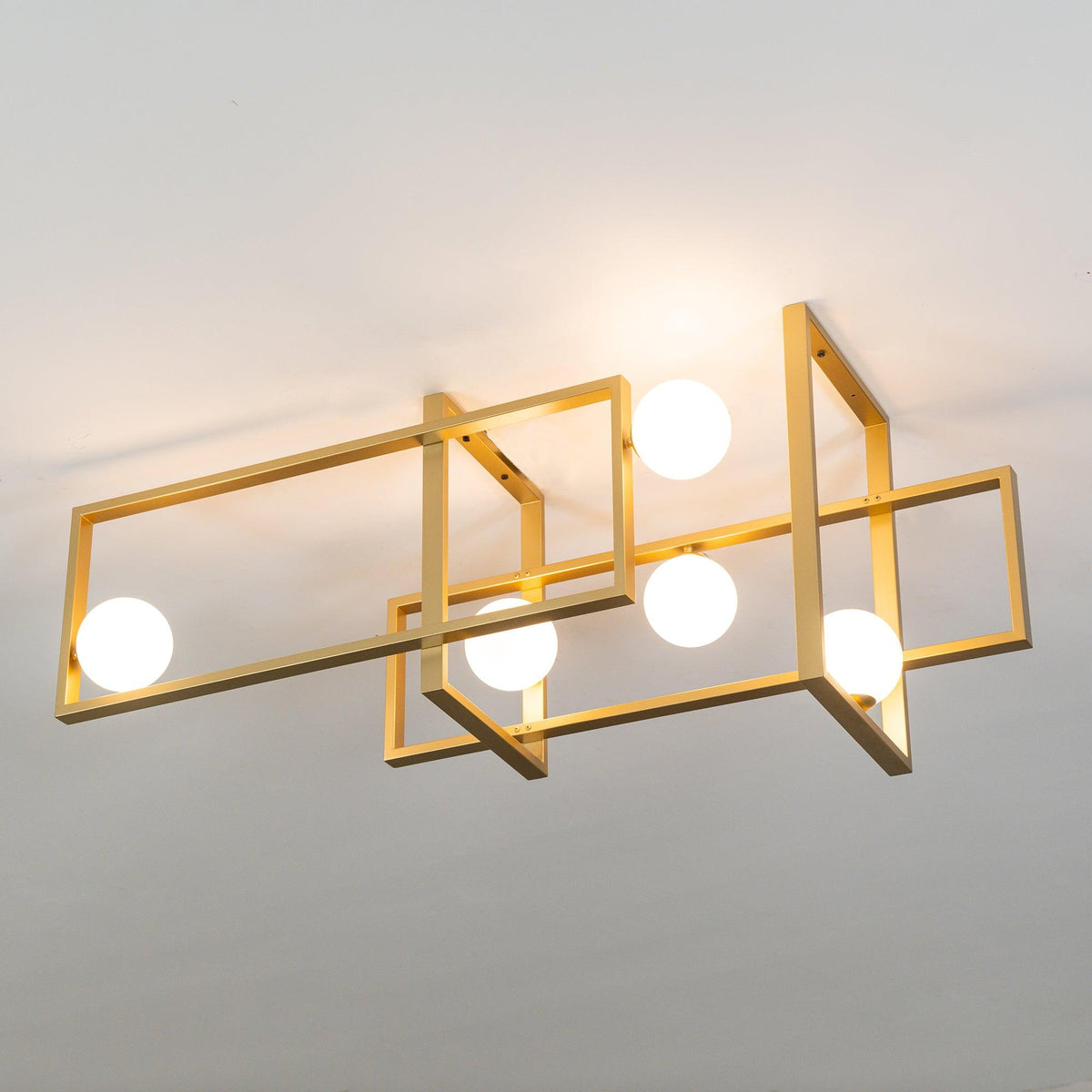 Veliiel lámpara de araña Mondrian vidrio latón Geométrico moderna