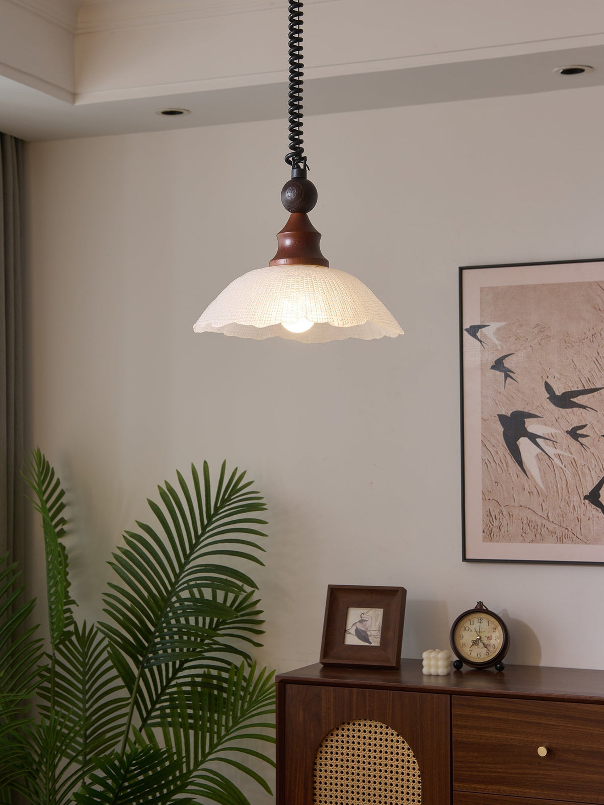 Nydoreth lámpara colgante elegancia Vintage Art de madera