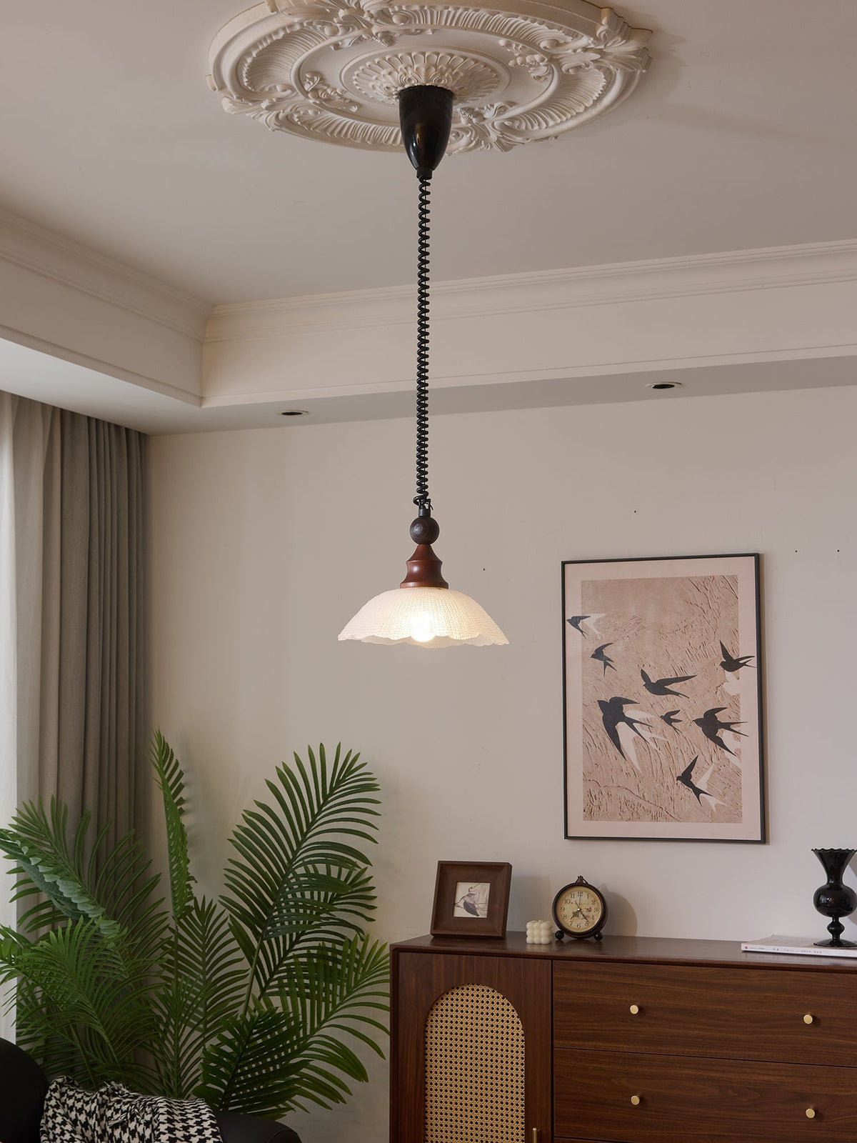 Nydoreth lámpara colgante elegancia Vintage Art de madera