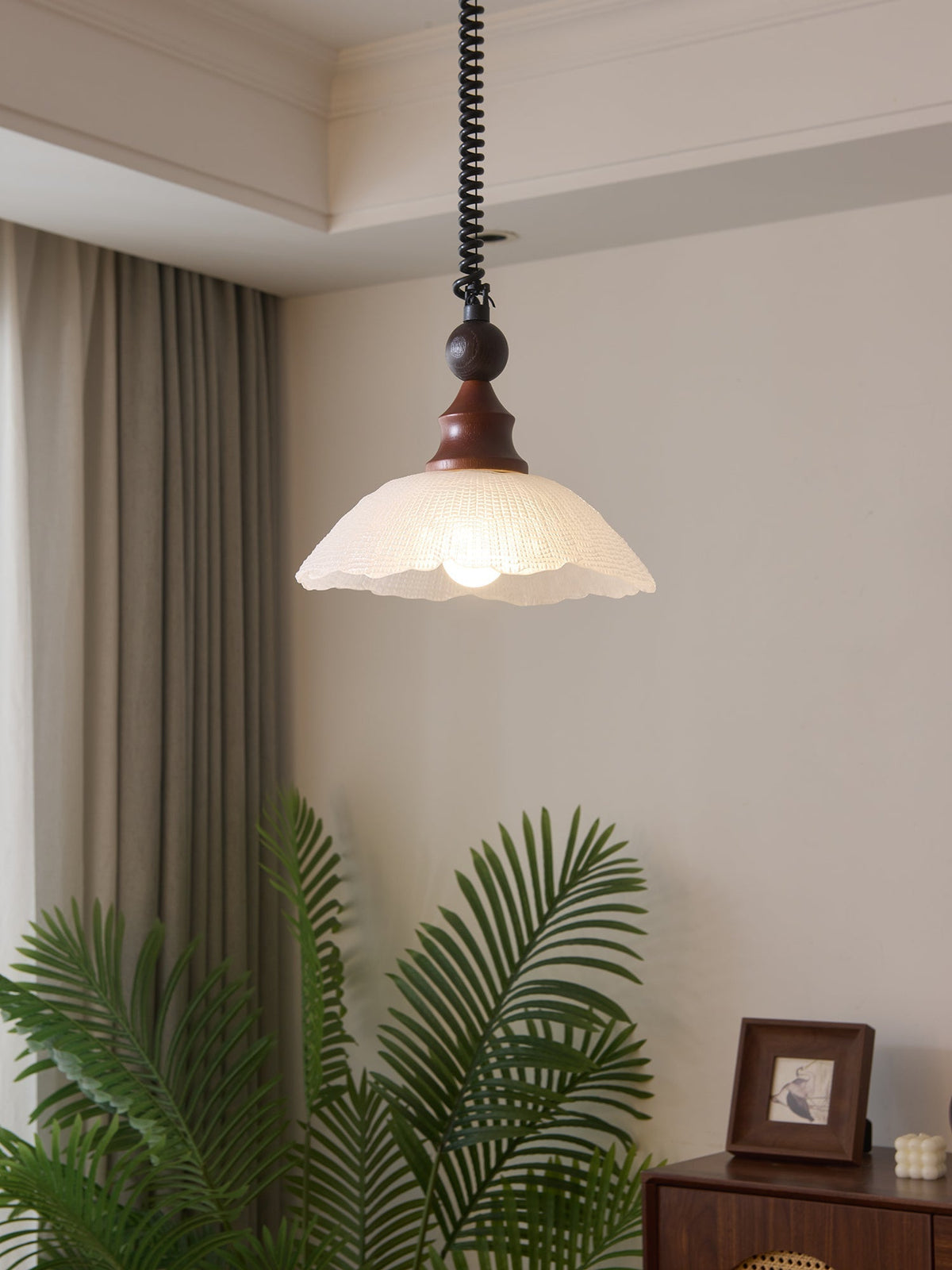 Nydoreth lámpara colgante elegancia Vintage Art de madera