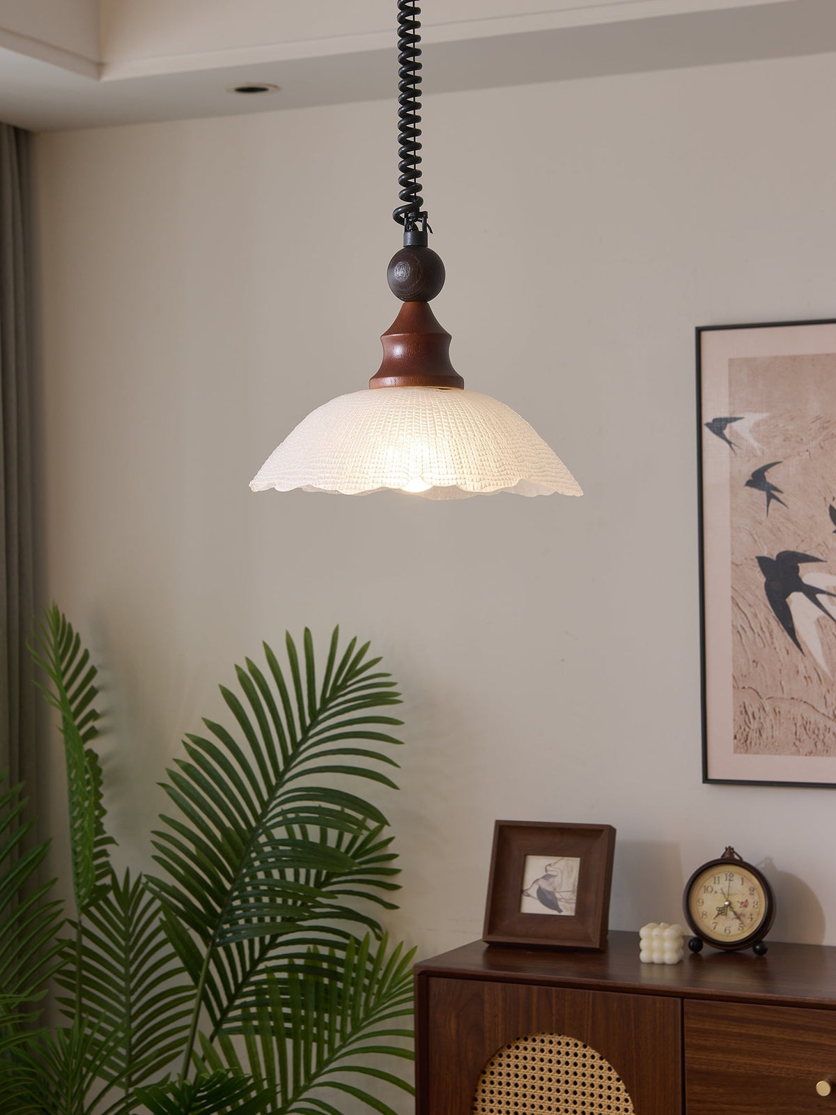 Nydoreth lámpara colgante elegancia Vintage Art de madera