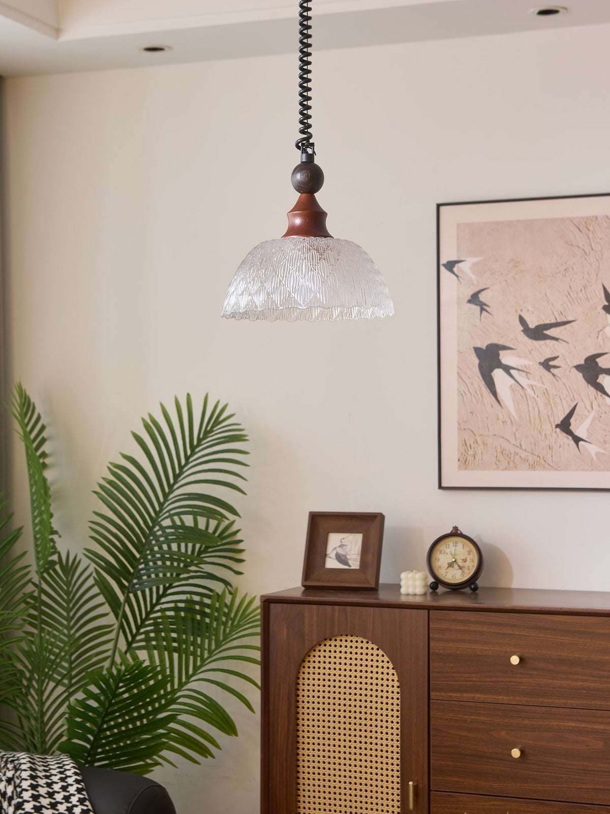 Nydoreth lámpara colgante elegancia Vintage Art de madera