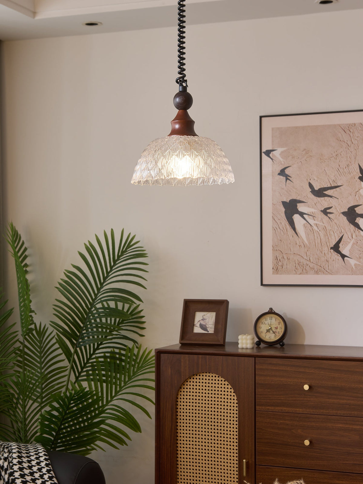 Nydoreth lámpara colgante elegancia Vintage Art de madera