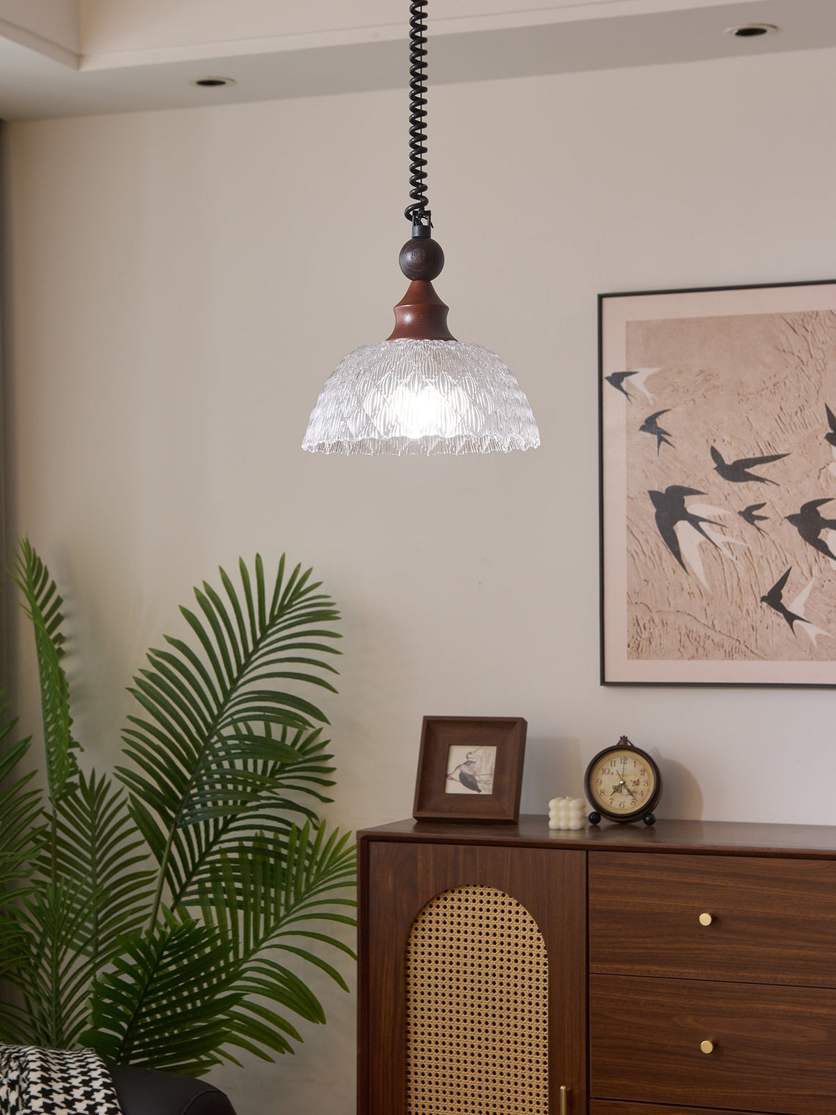 Nydoreth lámpara colgante elegancia Vintage Art de madera