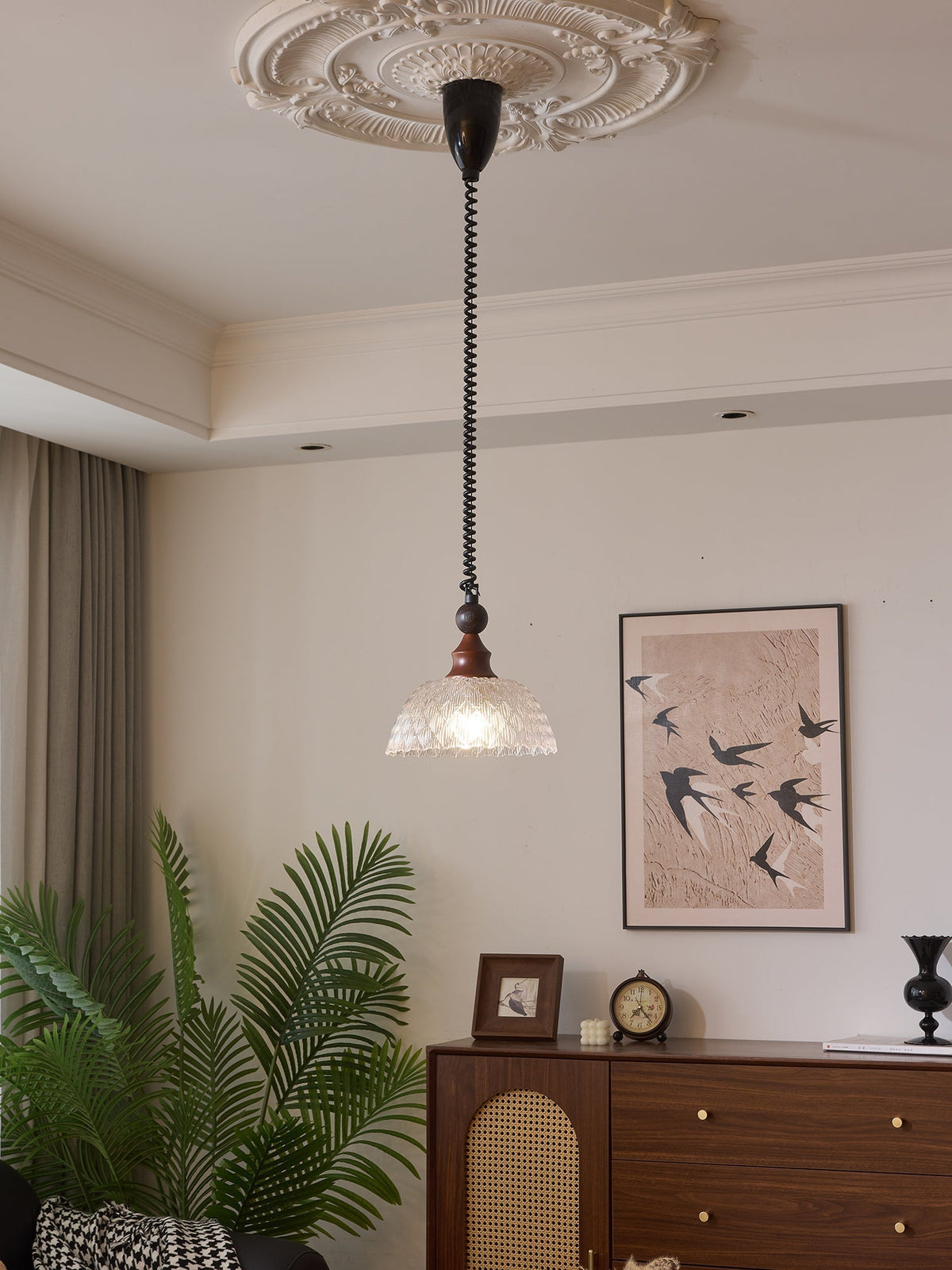 Nydoreth lámpara colgante elegancia Vintage Art de madera
