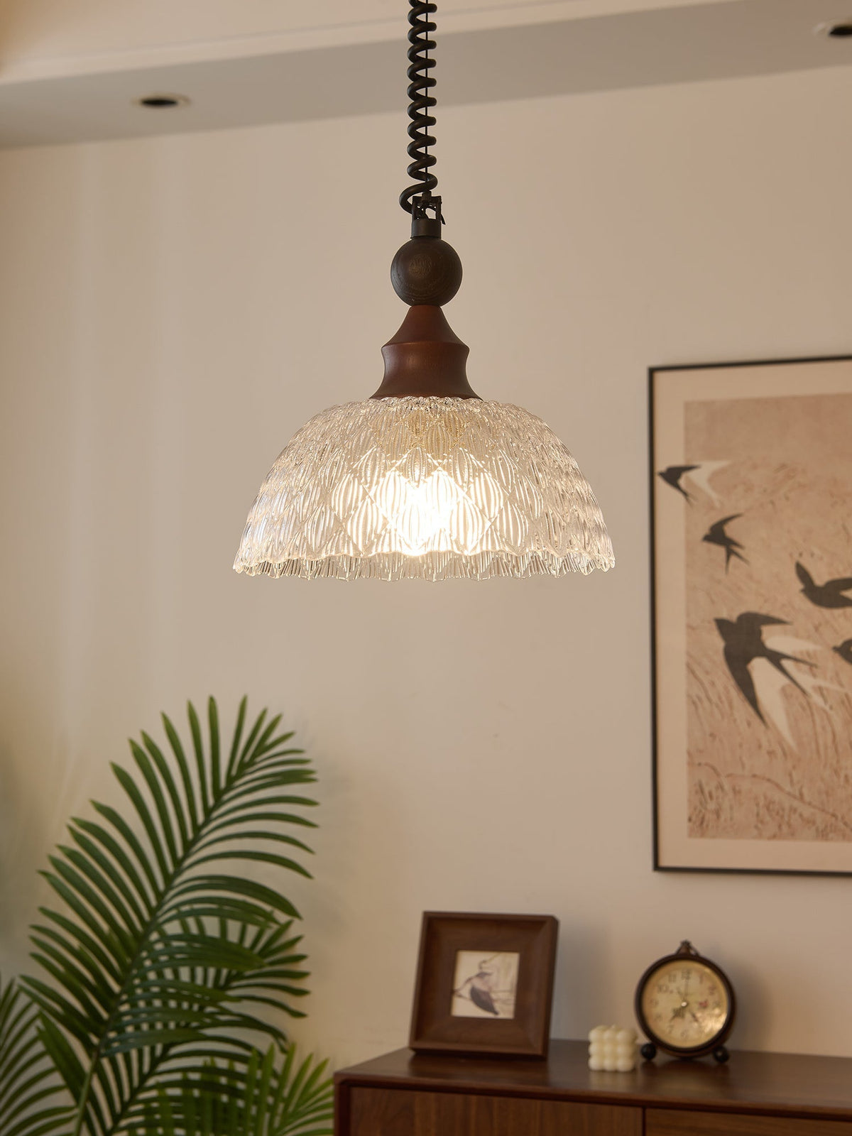 Nydoreth lámpara colgante elegancia Vintage Art de madera