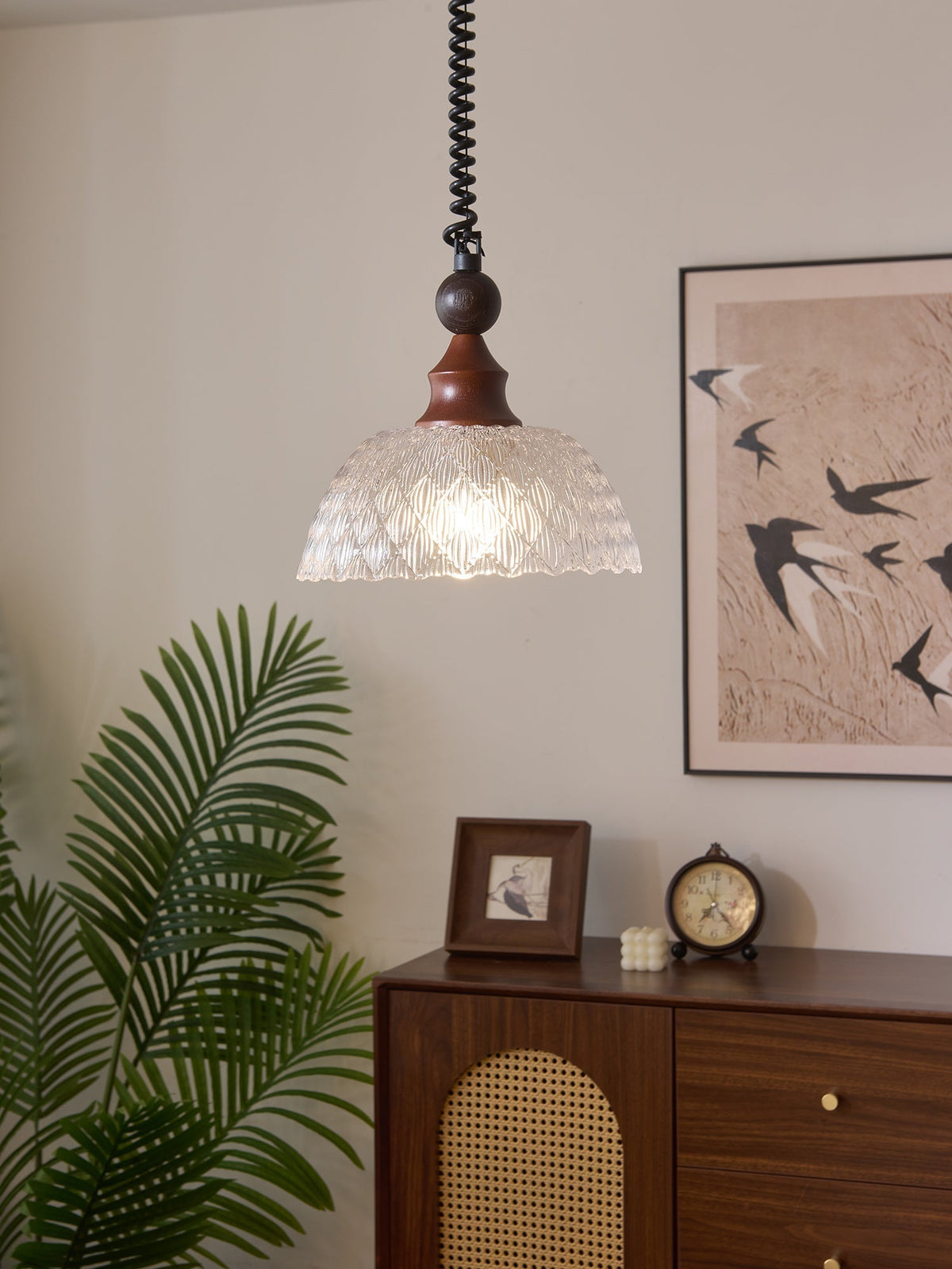 Nydoreth lámpara colgante elegancia Vintage Art de madera