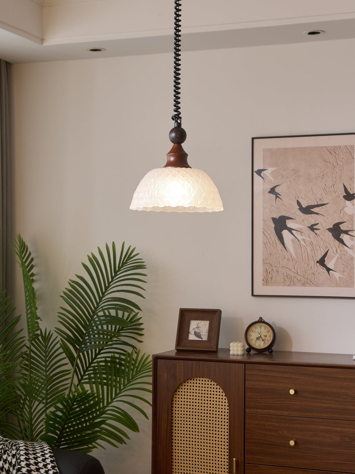 Nydoreth lámpara colgante elegancia Vintage Art de madera