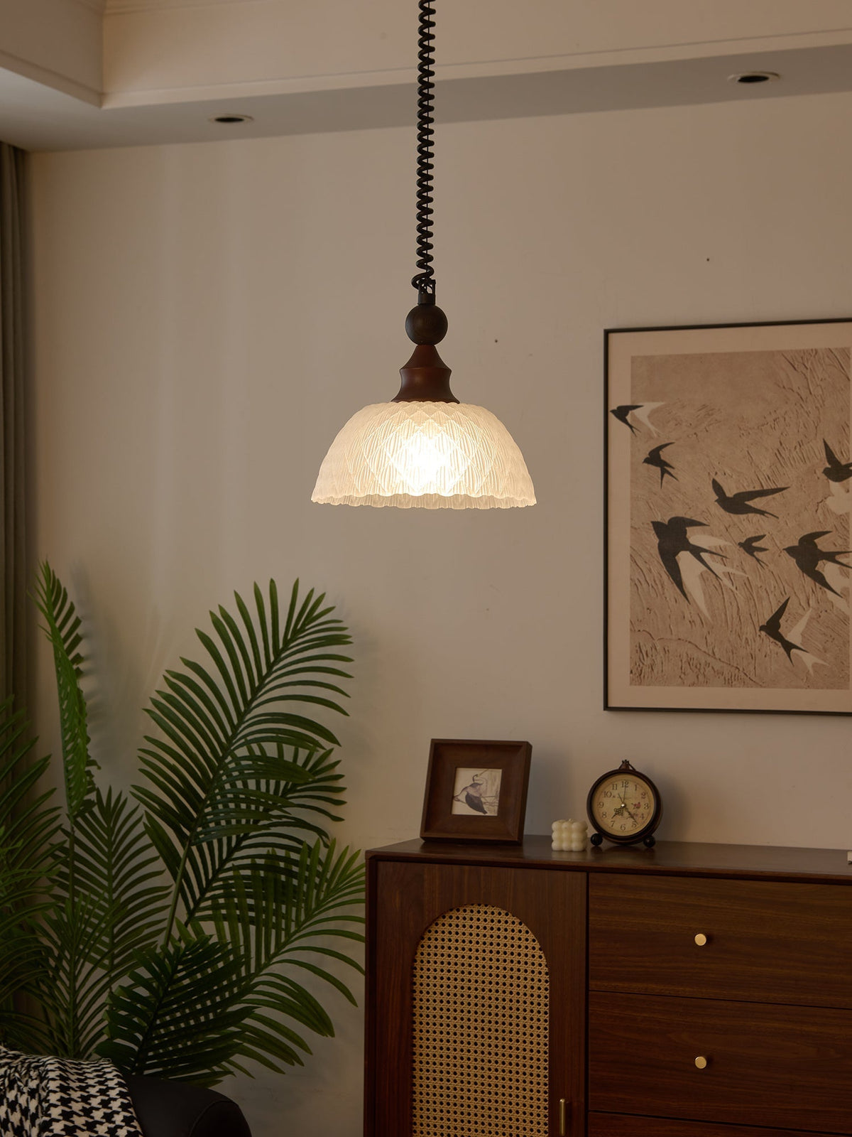 Nydoreth lámpara colgante elegancia Vintage Art de madera