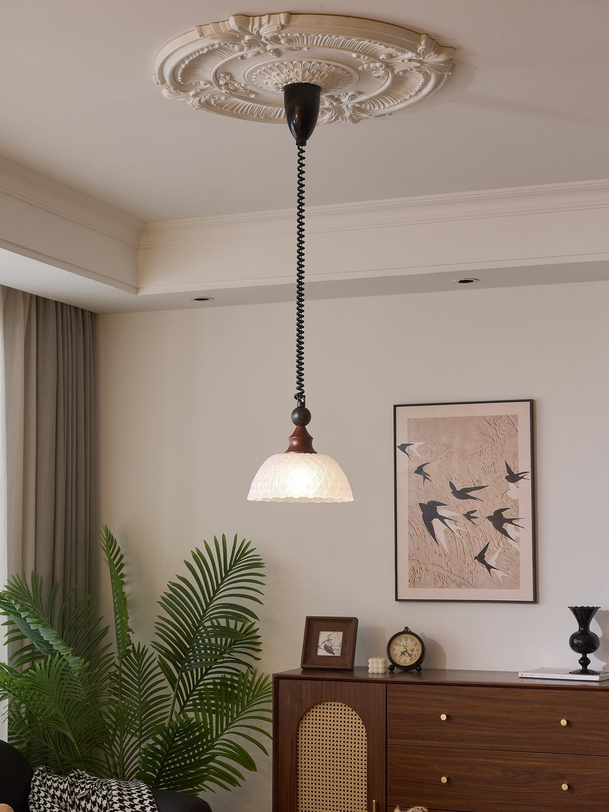 Nydoreth lámpara colgante elegancia Vintage Art de madera